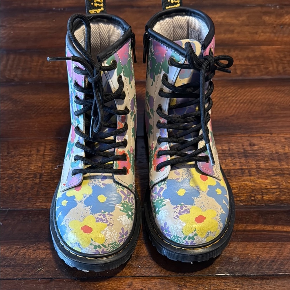 Dr. Martens Multicolor Floral Boots. Size 1. NWOT.